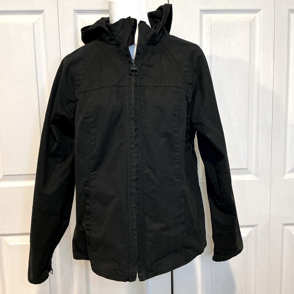 🌹🌹🌹 Liz Golf Black Cotton Hooded Jacket - Size Large